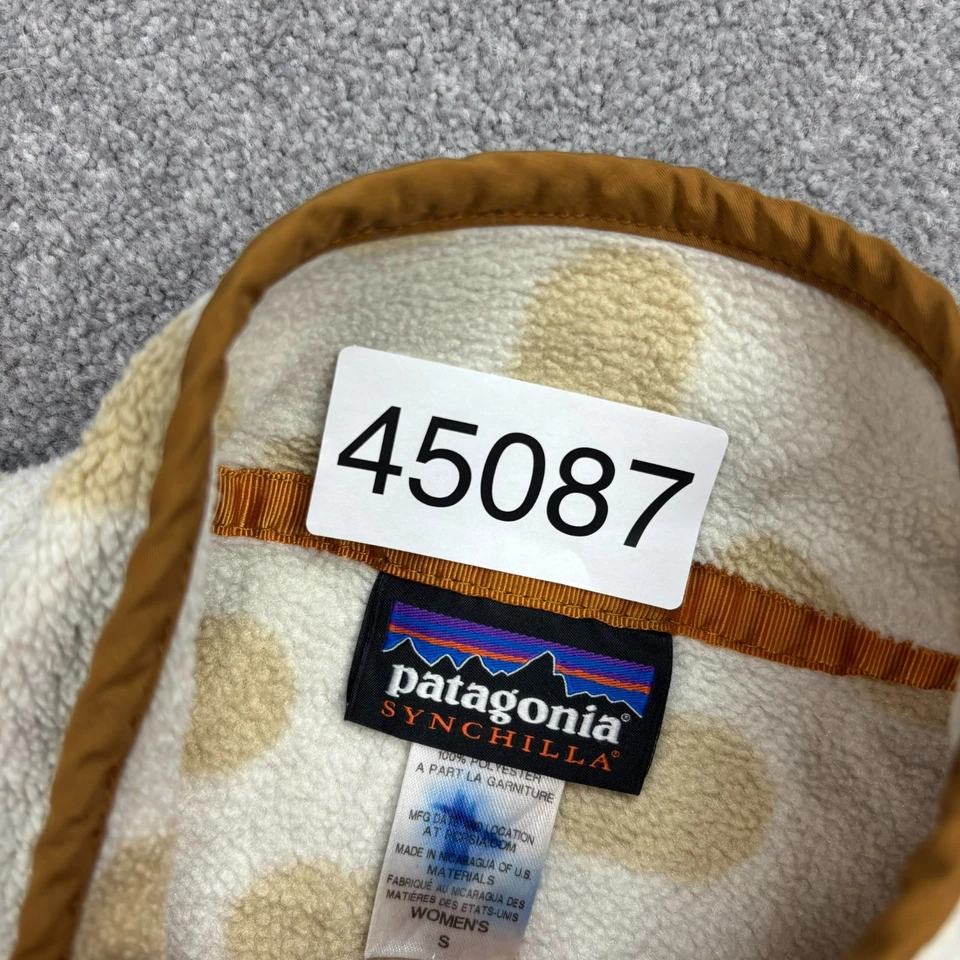 Patagonia Synchilla Vellón Mujer Pequeño Marrón Lunares Snap-T Exterior Dama Foto 4 de 4