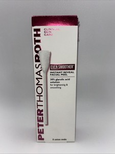 Peter Thomas Roth EVEN SMOOTHER Instant Reveal Facial Peel ~ 8 Cotton Swabs READ