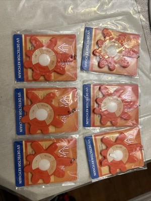 6 X UV Skinz UV Detector Keychain Plastic Detect and Protect Skin  Sun's UV Rays