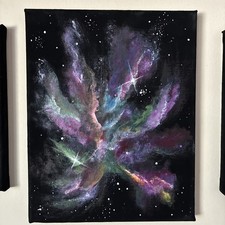 Nebula 2. Original, Acrylic Painting. 8x10. Signed. Unframed. Space Art.