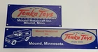 Two Tonka Toy Metalcraft Truck Banner signs  BUY IT NOW $28
