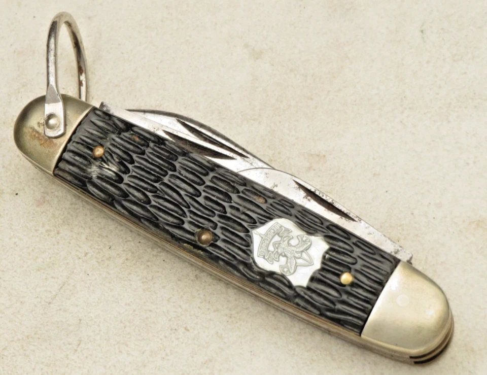 Vintage IMPERIAL Official BSA Scout Knife - Jigged Black Handles 1950's to 60's - Image 4 of 4