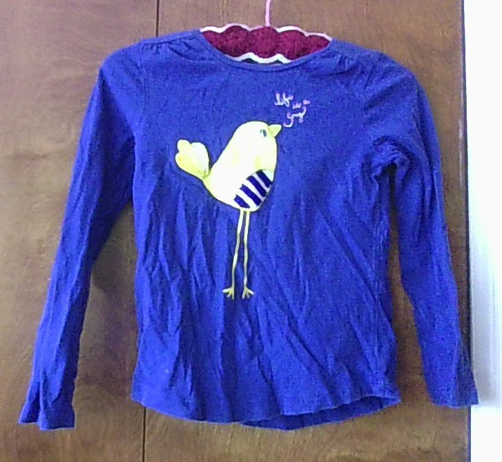 BEADED BIRD Gymboree "Life is a Song" T-Shirt Yellow/Navy Sz 6 Happy Sing Music image 2