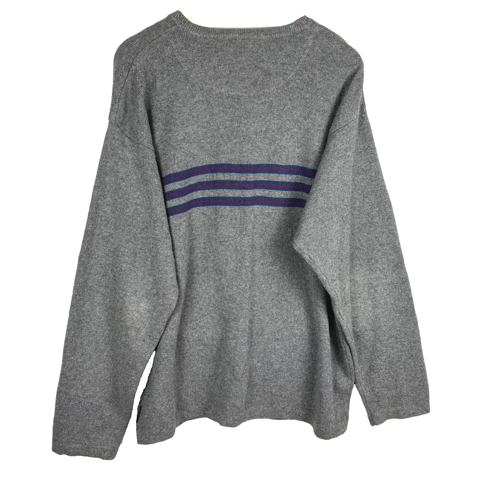 NWOT American Eagle Mens Ramie Pullover Sweater XXL Grey V-neck Classic Preppy - Image 3 of 4