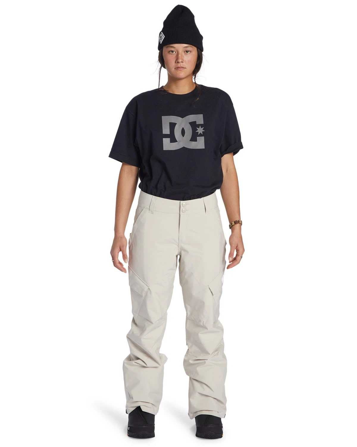 DC Nonchalant Snowboard Pants, Women's Size Medium, Silver Lining New