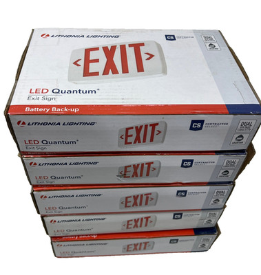 5PK Lithonia Lighting Contractor Select LED 120/277 LED Exit Sign w/Back up