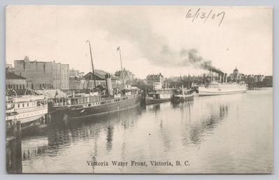 #ad Victoria Water Front Victoria British Columbia Harbor Steamships Postcard $12.95