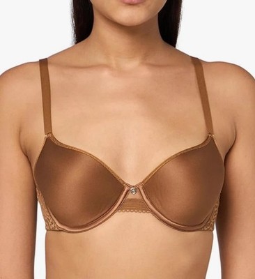 Chantelle 13B6 Custom Fit C Jolie Memory Foam T-Shirt Bra Tabac New 34DDDD