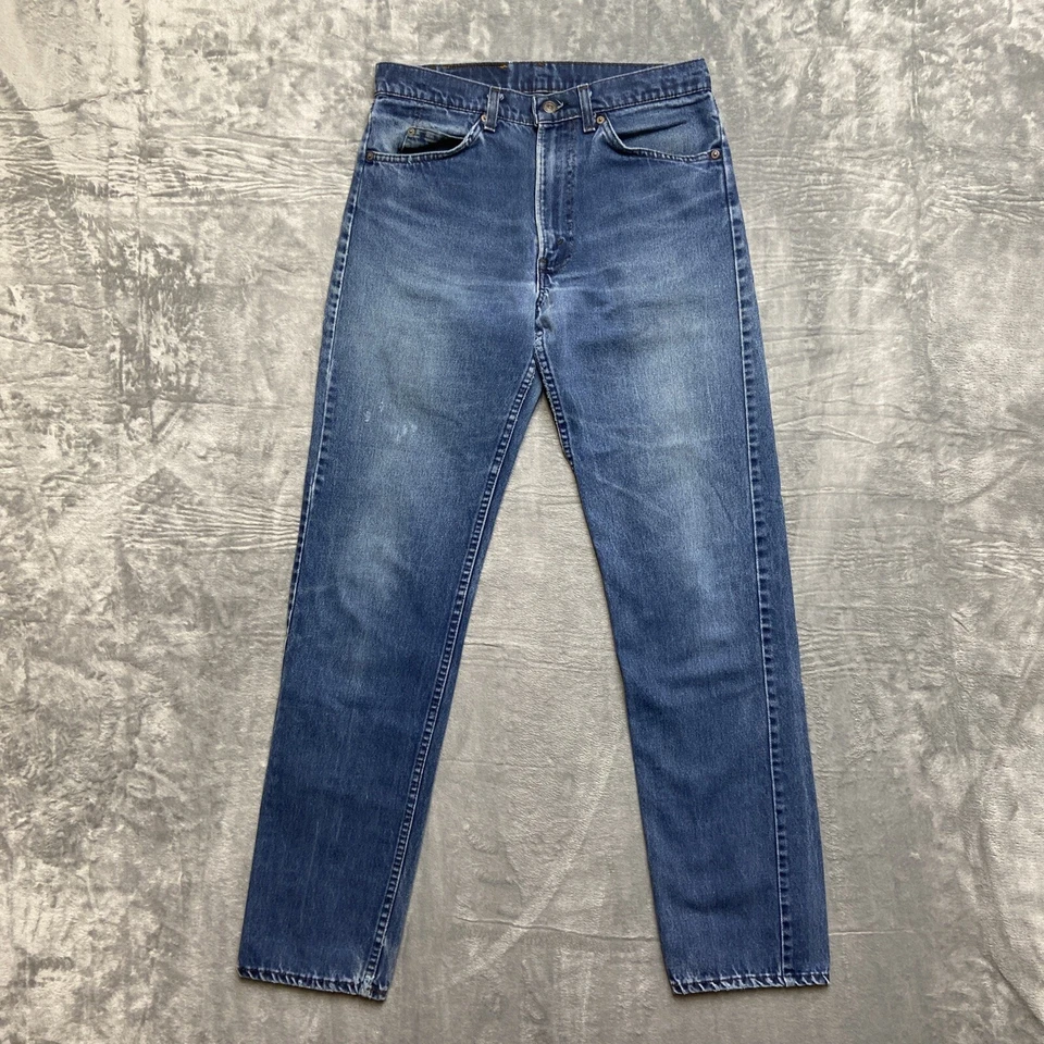 Vintage Levi’s 505 Straight Jeans Men’s Size 32x34 Blue Denim 80s Black Tab Rare - Image 2 of 4