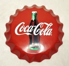 Coca Cola Red White Bottle Cap Vintage 1998 USA Made Metal Soda Advertising Sign