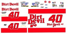  40 Dirt Devil Reverse color all white 1/43rd Scale Slot Car Decals