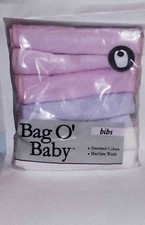 New Bag O Baby Bibs Assorted Colors 7 Bibs NIP