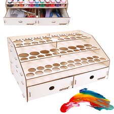 80 Holds Acrylic Paint Bottle Rack Model Organizer Stand Wooden Storage Rack