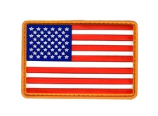 American USA Flag PVC Rubber  Hook PVC Patch 3.0 X2.0 Inch (PV4)