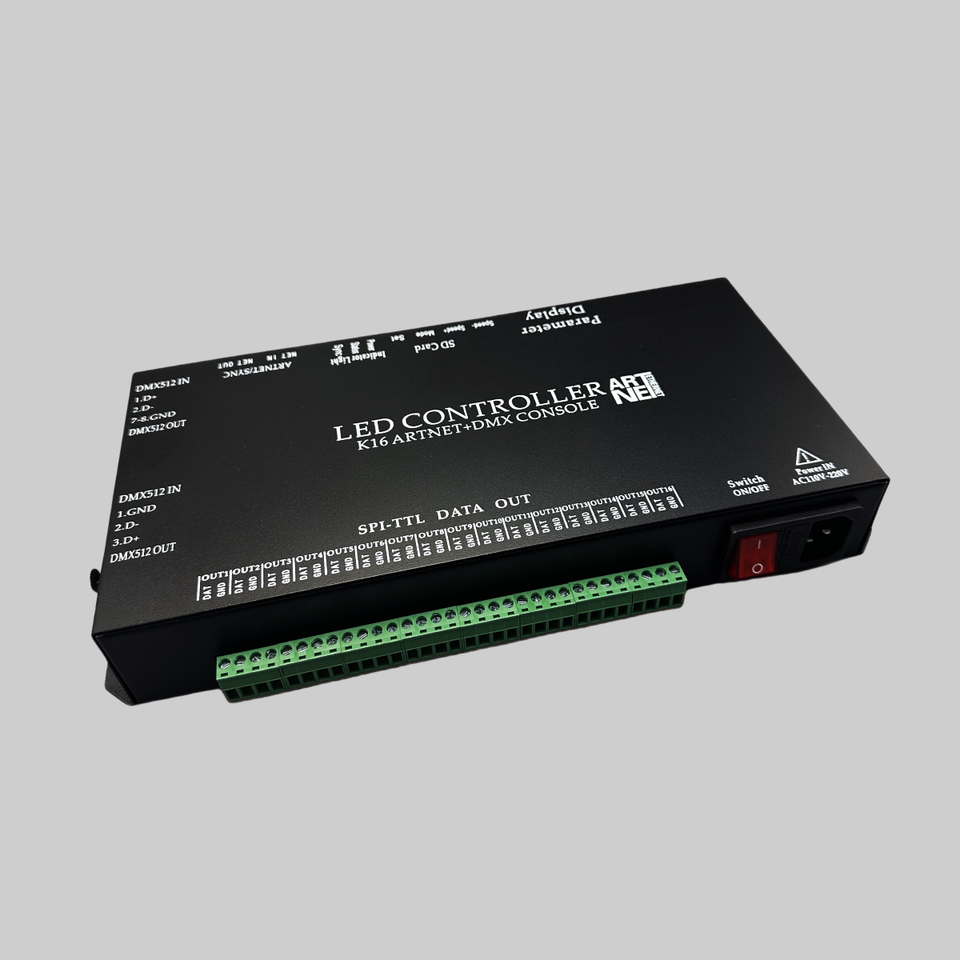 K16 Artnet Programmable Pixel LED Controller for DMX512 WS2811 RGB LED ...