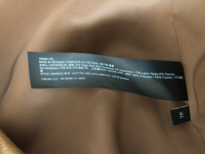 Manteau Camel En Laine Mélangée Theory Razan Taille P - Neuf Avec Étiquettes