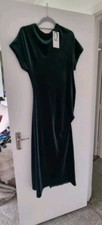 BNWT ZARA DRAPED VELVET PARTY DRESS SIZE XL EXTRA LARGE GREEN BLOGGERS FAVOURITE