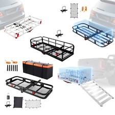 Vevor Hitch Mount Cargo Carrier 400500lb Aluminumq235b Steel Fits 2 Receiver