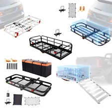 VEVOR Hitch Mount Cargo Carrier 400/500lb Aluminum/Q235B Steel Fits 2" Receiver