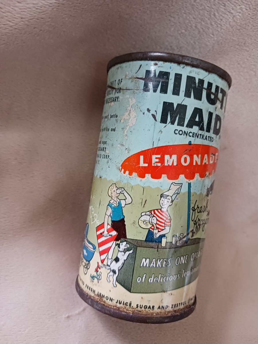 Vintage 1950's Minute Maid Lemonade Empty Can - Cool Graphics - No