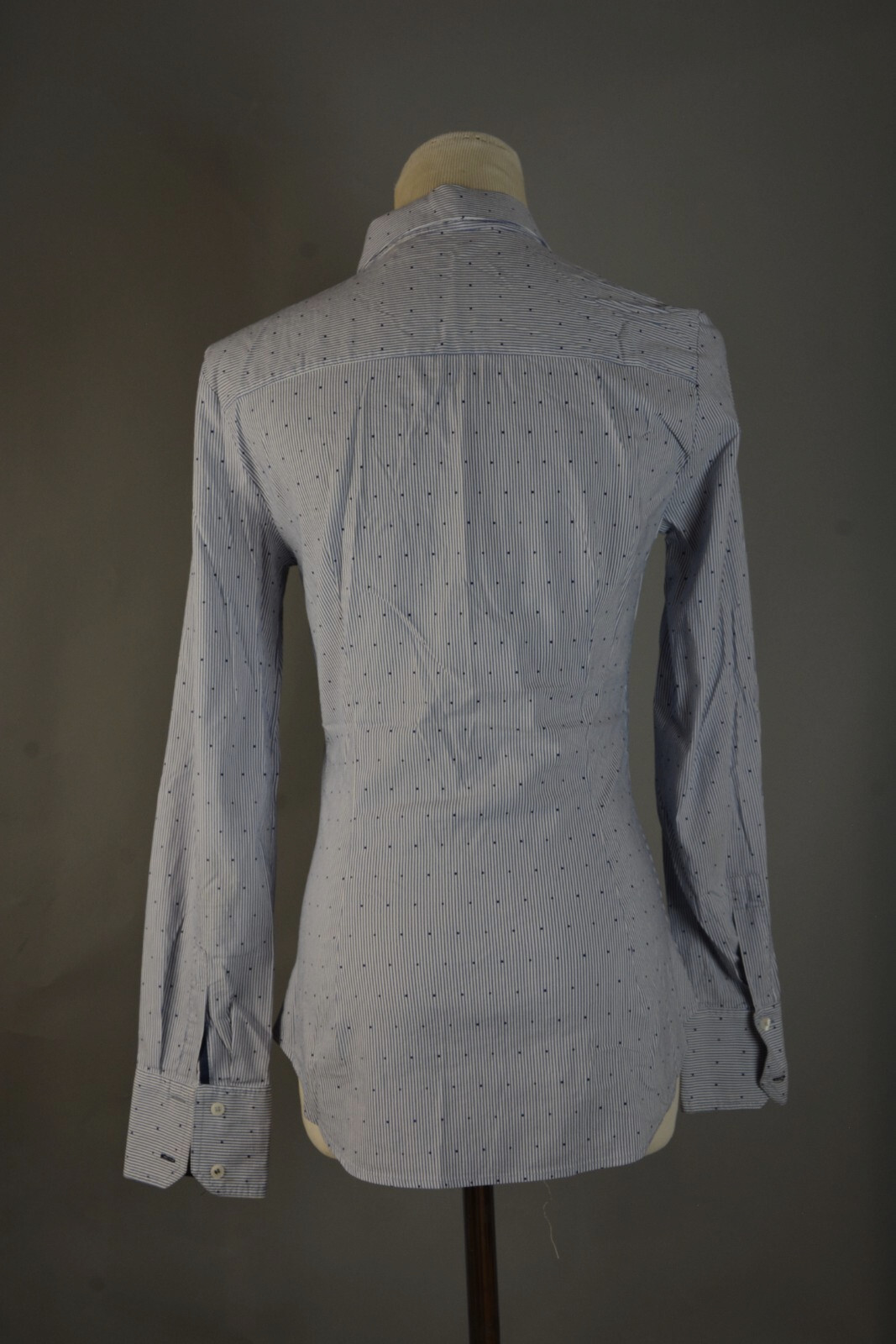 Zara Basic Blue Button Up Collared Shirt Size S - image 3