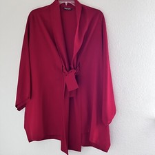 Daphne 3x 100% Red Wool Wrap Coat Tie Closure Short Sleeve Ridinghood