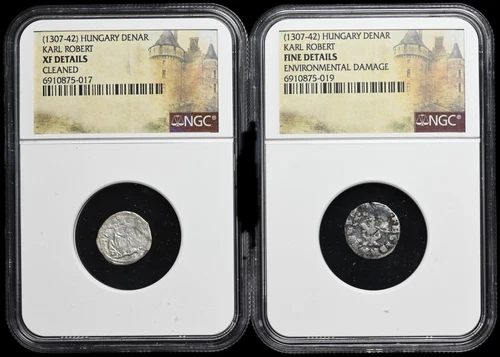 HUNGARY. Karl Robert, 1308-1342. Silver Denar, NGC Certified lot 2