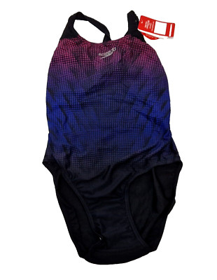 SPEEDO Womens One Piece Swimming Costume Digital Placement Powerback Af UK 10 25