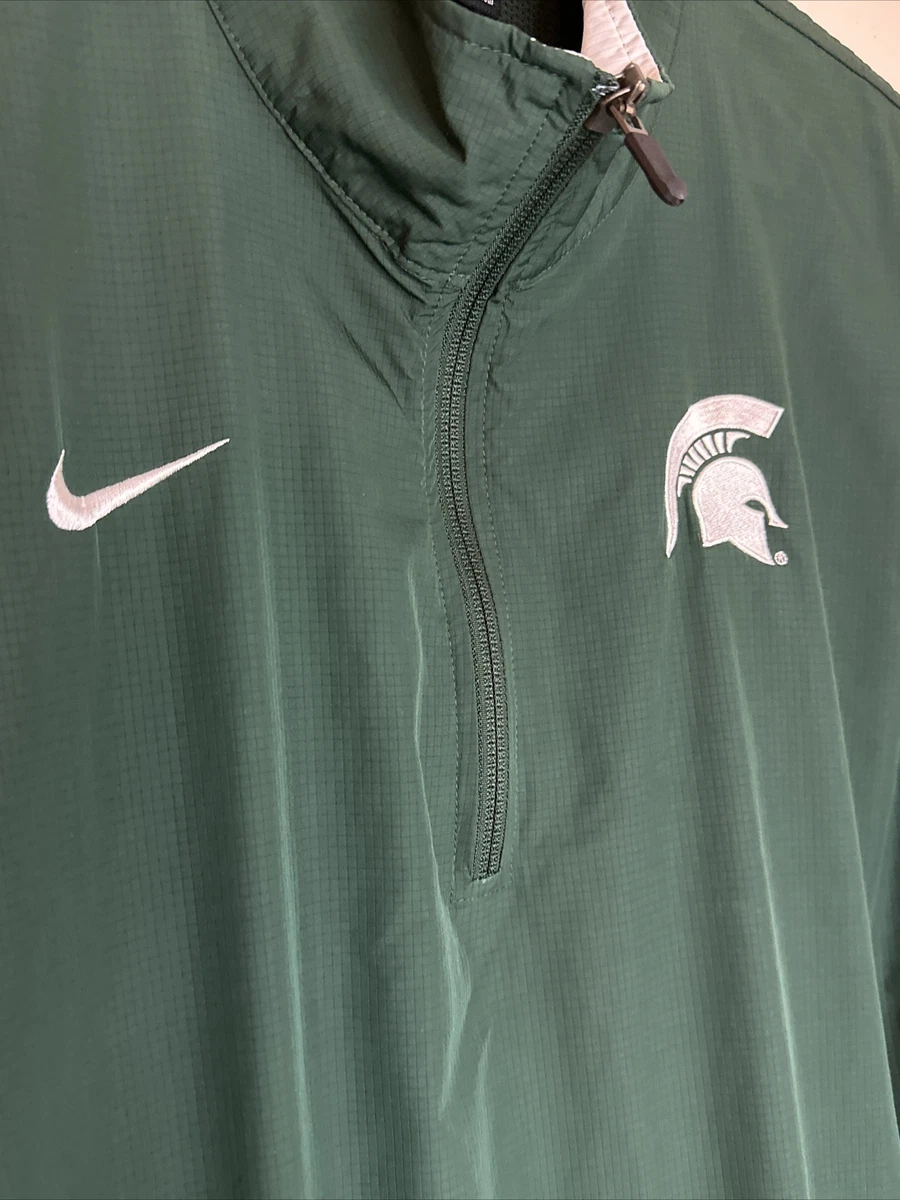 Nike Michigan State Spartans Jacket 1 4 Zip Windbreaker Mens Small MSU Storm Fit