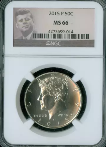 2015 P KENNEDY HALF DOLLAR  NGC MS66  .
