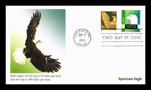 SPECTRUM EAGLE BALD EAGLE 2015 FLEETWOOD CACHET FDC UNAD