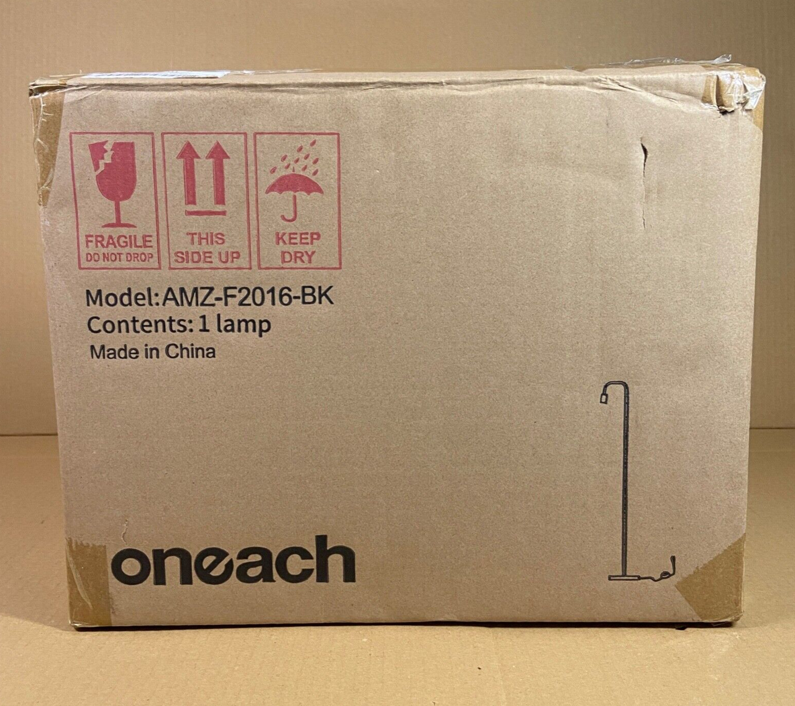 63.75 Industrial Black Floor Lamp with OnOff Foot Switch by Oneach
