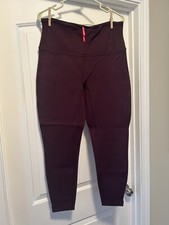 Spanx Maroon Ankle Split Leggings Women  s Size XL
