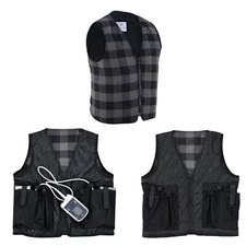 LVAD Flannel Vest Gray – Durable & Comfortable LVAD Clothing with Pockets, S-3XL