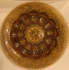 Collectible Vintage Amber Tiara Indiana Glass 12" Deviled Egg Platter 