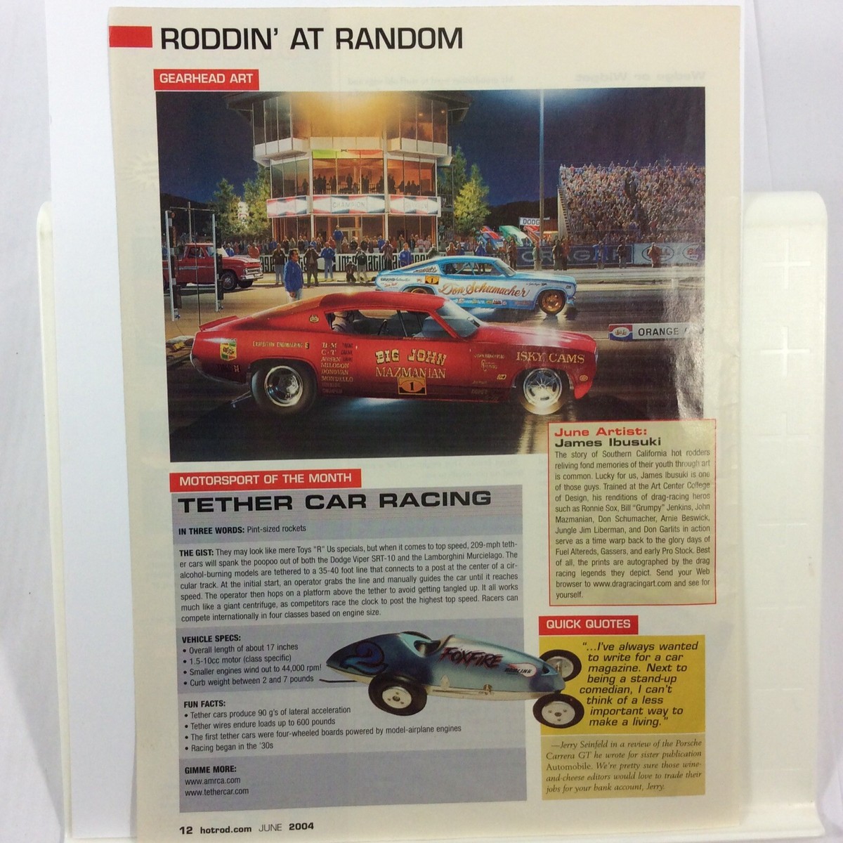 Tether Car Racing 2004 Original Print Ad Pint Sized Rockets