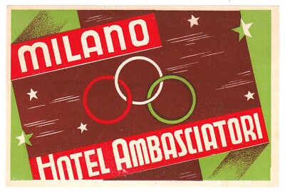 ETIQUETTE VALISE LUGGAGE LABEL ITALIE GENOVA HOTEL BRITANNIA & SUISSE