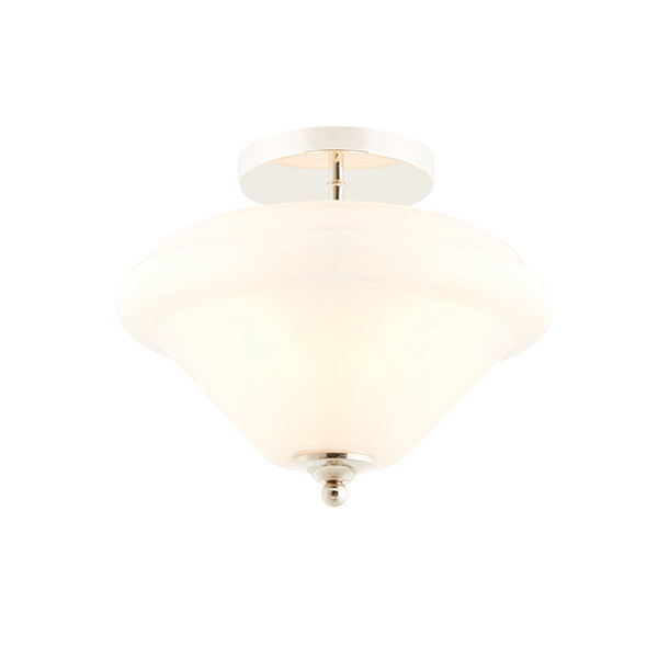 Endon Sicily Semi Flush Ceiling Light 2x40w E27 Gls Vintage Nickel