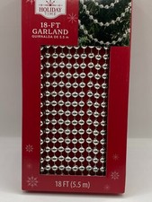 NEW 18 FT SILVER BEAD GARLAND HOLIDAY TIME WEDDING PARTY FREE SHIPPING