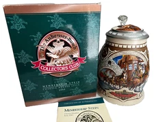 Anheuser-Busch Collectors Club Membership Stein CB1 Clydesdales Bauernhof 1995