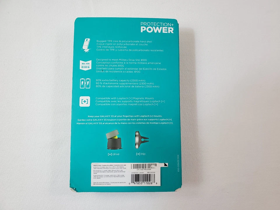 Capa bateria externa Logitech Protection + Power Samsung - Galaxy S5 preta - Imagem 3 de 3