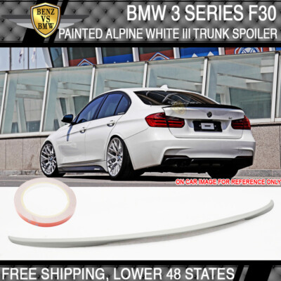 USA Stock 12-18 3 Series F30 Trunk Spoiler Painted MATTE Alpine White Iii #300