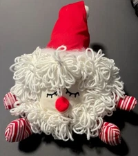 Vintage 12” Plush Santa Christmas Door Hanger Or Shelf Sitter - Cozy Decoration