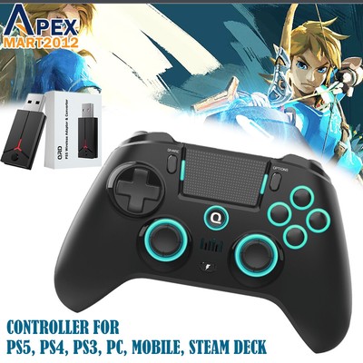 QRD N5 Wireless Controller Gamepad for PS5 PS4 PS3 PC IOS Android with Converter