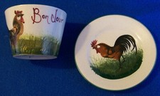 ANTIQUE WEMYSS WARE POTTERY DUO BON JOUR COCKEREL