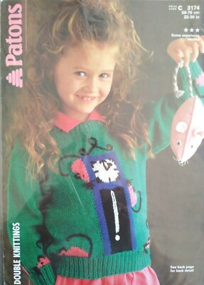 HICKORY DICKORY DOCK Sweater - 5 sizes, 56-76cm - PATONS Knitting Pattern 3174