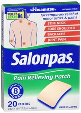 Salonpas Pain Relieving Patches 2.83"x1.81" 20 count