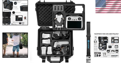 Waterproof Protective Hard Case for DJI Mini 4/3 & Accessories - Travel Friendly - Picture 2 of 9