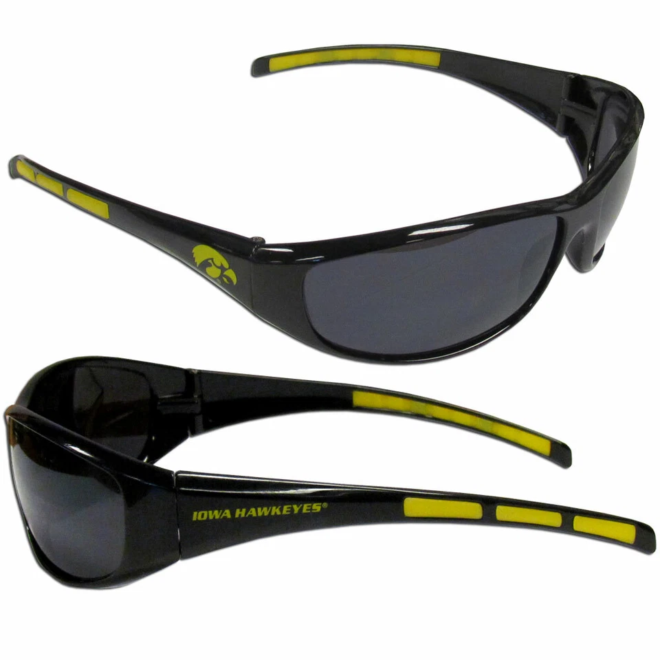 Iowa Hawkeyes Wrap Sunglasses with Microfiber Bag UV 400 NCAA Licensed - Image 2 of 3