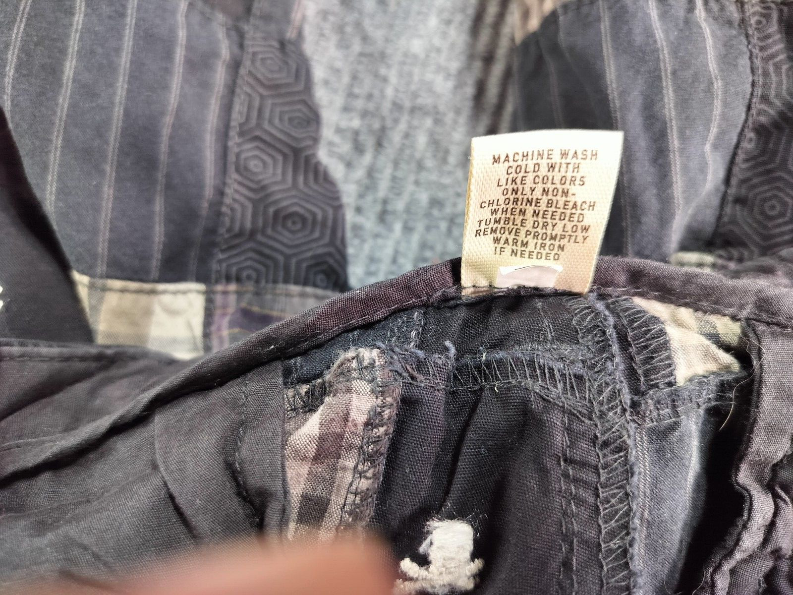 Utilith Men's Skull Crossbones Patchwork Shorts 3… - image 3